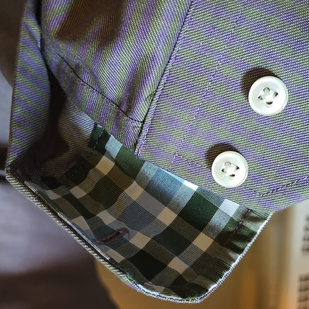 Men's Blue Button-Up Shirt - Picture 5 of 6